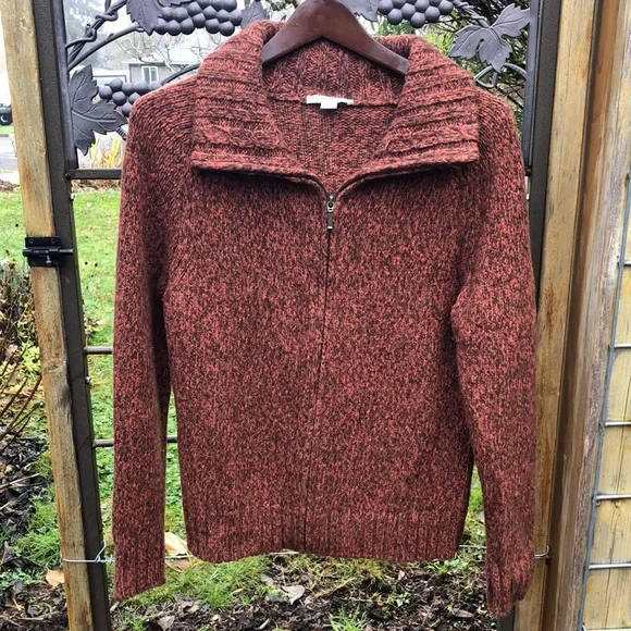 Pendleton rust colored wool blend zipper from cardigans size M - Picture 1 of 5